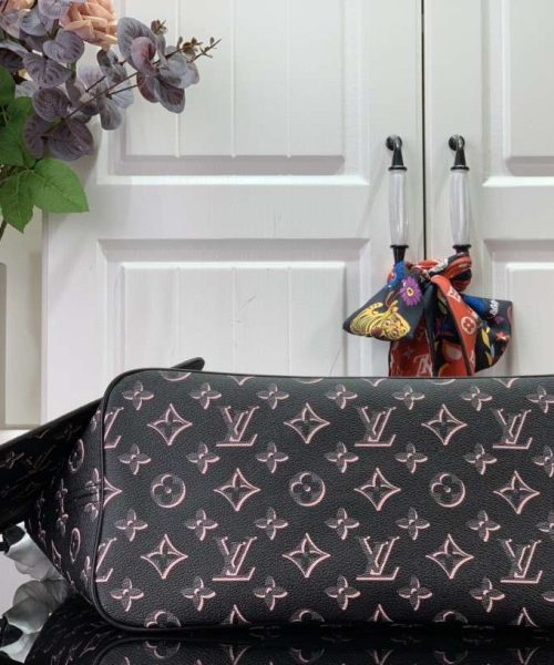 1:1 Replica Louis Vuitton LV Neverfull MM White/ Black Essential Bag For Women M20921 31 cm/ 12.2 in