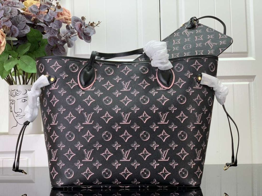 1:1 Replica Louis Vuitton LV Neverfull MM White/ Black Essential Bag For Women M20921 31 cm/ 12.2 in - Image 15