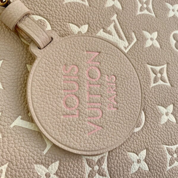 1:1 Replica Louis Vuitton LV Onthego MM Monogram Empreinte Beige/ Pink/ Yellow Luxury Bag For Women M46128 - 35cm/13.8in
