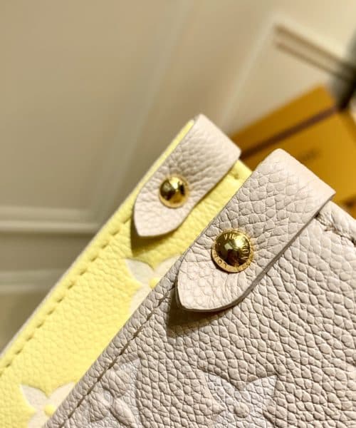 1:1 Replica Louis Vuitton LV Onthego MM Monogram Empreinte Beige/ Pink/ Yellow Luxury Bag For Women M46128 - 35cm/13.8in