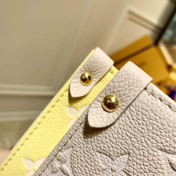 1:1 Replica Louis Vuitton LV Onthego MM Monogram Empreinte Beige/ Pink/ Yellow Luxury Bag For Women M46128 - 35cm/13.8in