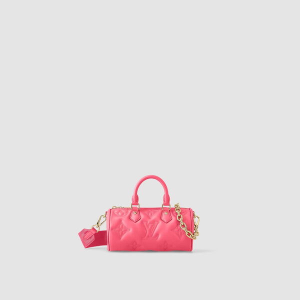 1:1 Replica Louis Vuitton LV Papillon BB Bubblegram Leather Luxury Bag For Women M59826 - 20cm