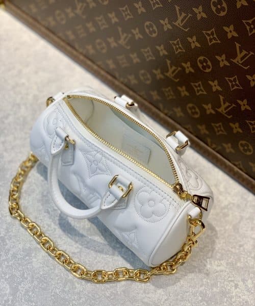 1:1 Replica Louis Vuitton LV Papillon BB Bubblegram Leather Luxury Bag For Women M59827 - 20cm