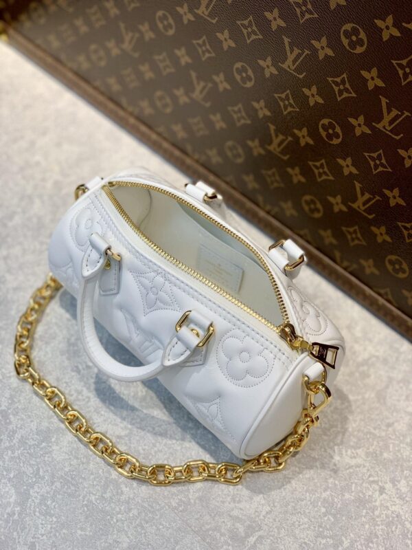 1:1 Replica Louis Vuitton LV Papillon BB Bubblegram Leather Luxury Bag For Women M59827 - 20cm