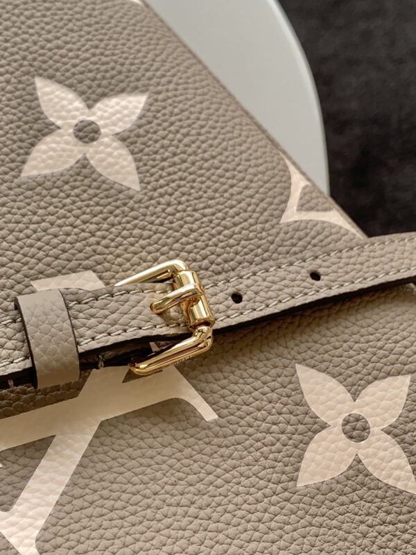 1:1 Replica Louis Vuitton LV Petit Palais Bicolor Monogram Empreinte Leather Tourterelle/Creme Luxury Bag For Women M58914 - 11.4in/29cm
