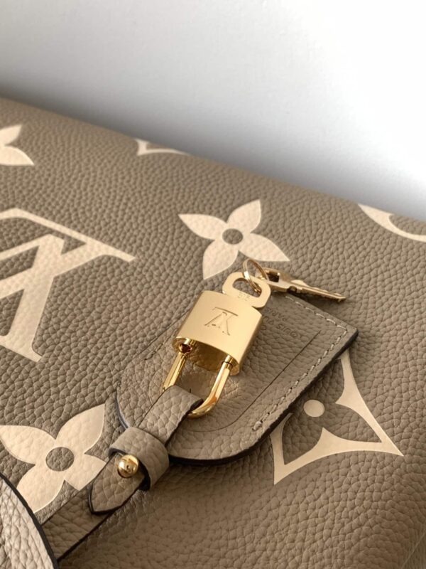1:1 Replica Louis Vuitton LV Petit Palais Bicolor Monogram Empreinte Leather Tourterelle/Creme Luxury Bag For Women M58914 - 11.4in/29cm