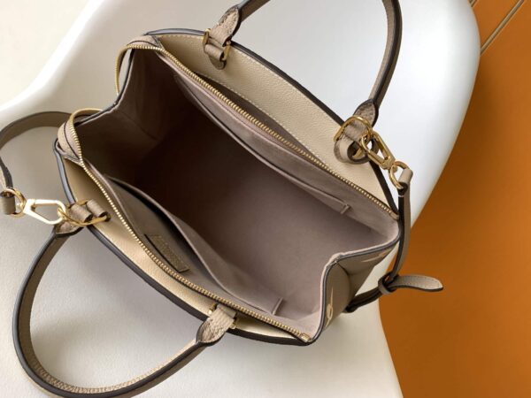 1:1 Replica Louis Vuitton LV Petit Palais Bicolor Monogram Empreinte Leather Tourterelle/Creme Luxury Bag For Women M58914 - 11.4in/29cm