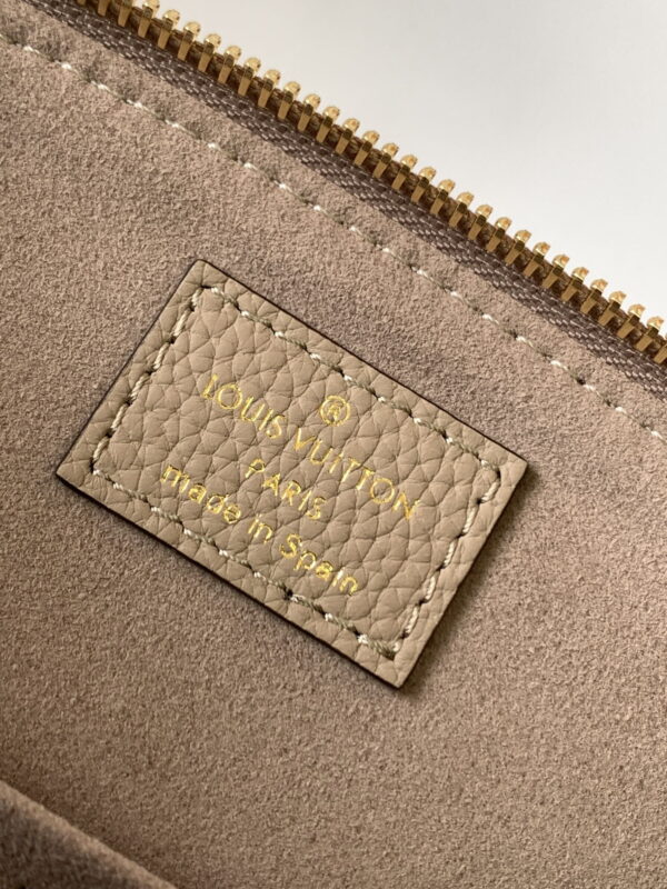 1:1 Replica Louis Vuitton LV Petit Palais Bicolor Monogram Empreinte Leather Tourterelle/Creme Luxury Bag For Women M58914 - 11.4in/29cm