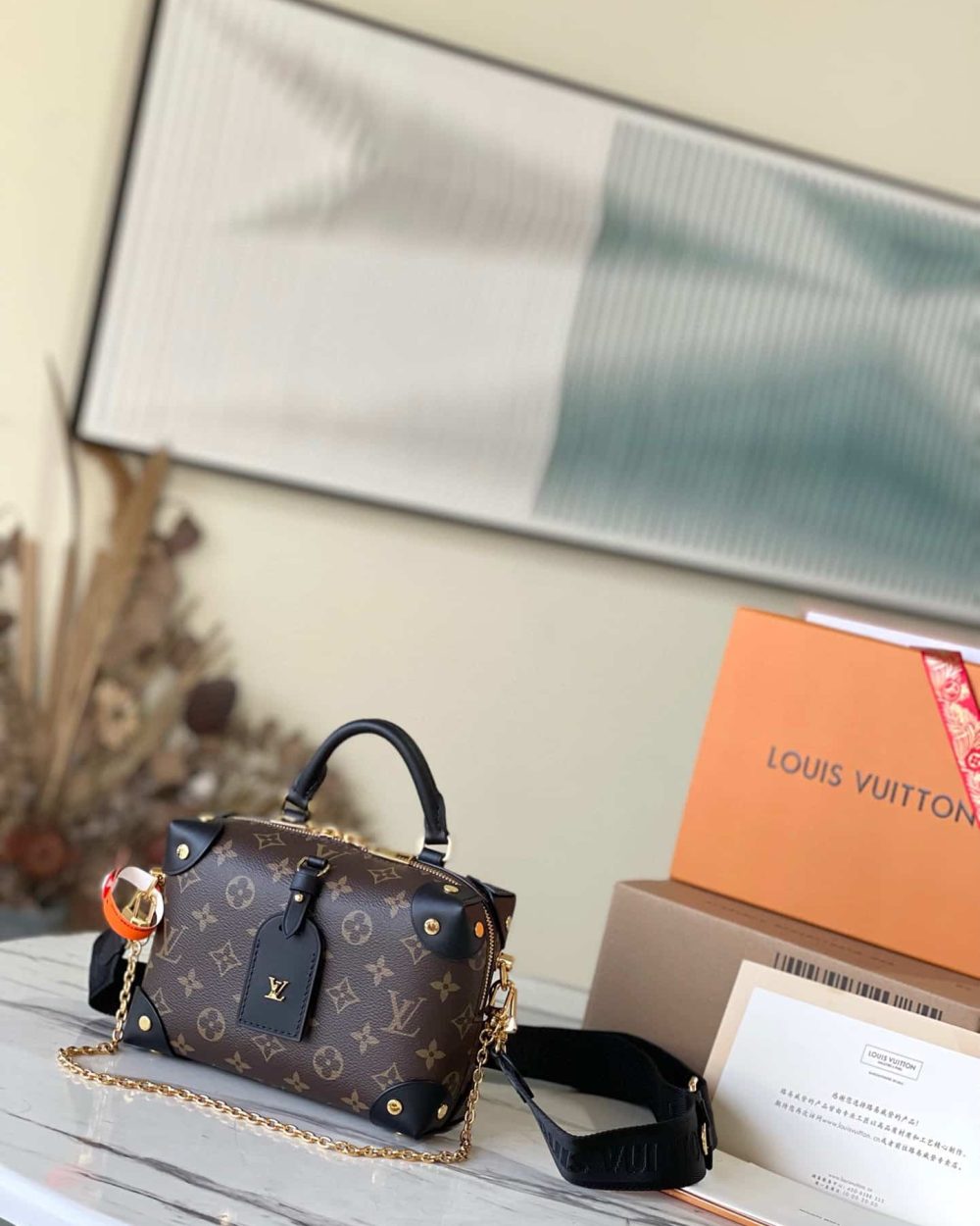 1:1 Replica Louis Vuitton LV Petite Malle Souple Monogram Canvas Luxury Bag For Women M45571 - 7.9in/20cm