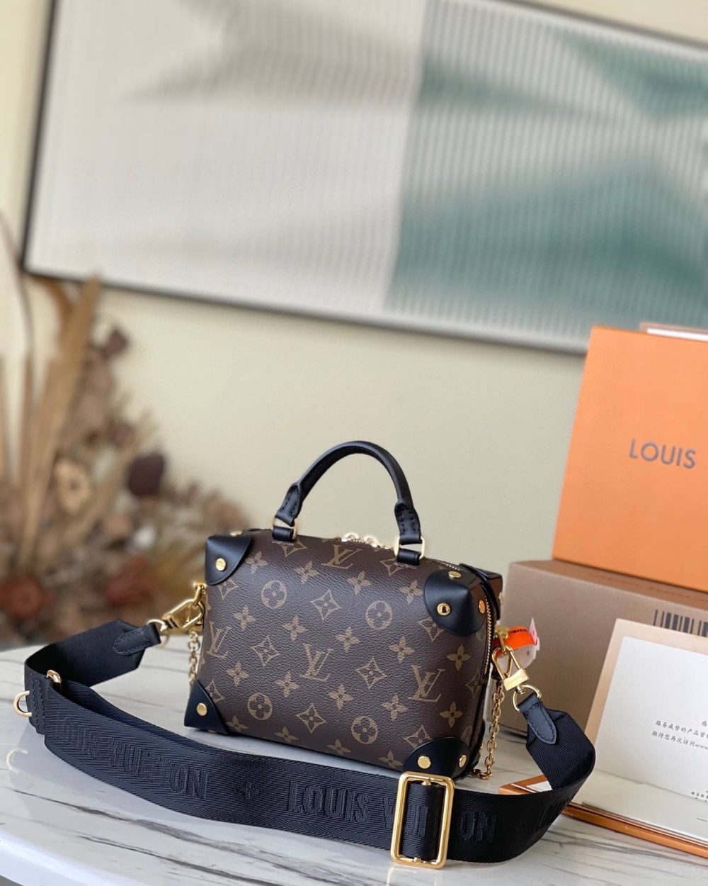 1:1 Replica Louis Vuitton LV Petite Malle Souple Monogram Canvas Luxury Bag For Women M45571 - 7.9in/20cm