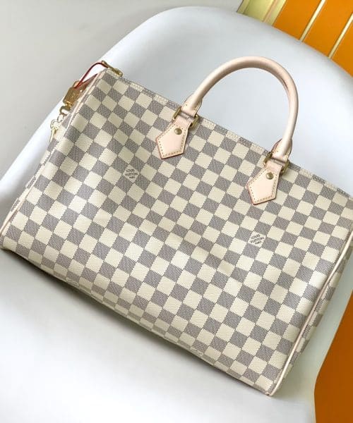 1:1 Replica Louis Vuitton LV Speedy 35 Damier Azur Canvas Luxury Bag For Women N41369 - 13.8in/35cm