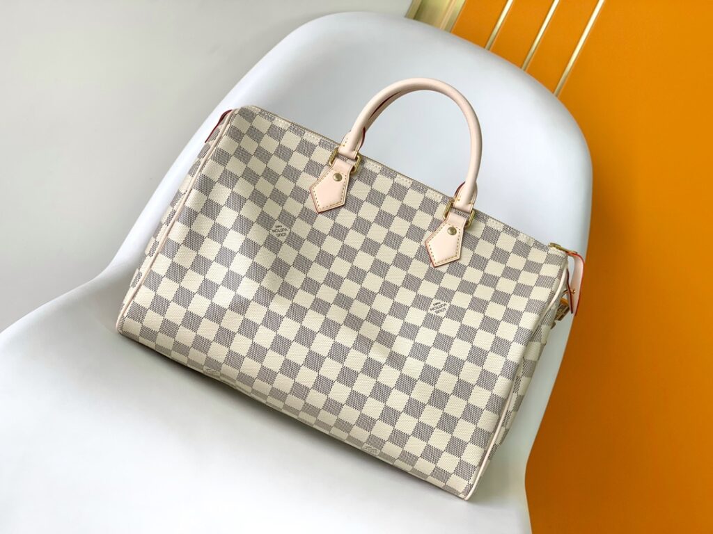 1:1 Replica Louis Vuitton LV Speedy 35 Damier Azur Canvas Luxury Bag For Women N41369 - 13.8in/35cm - Image 4