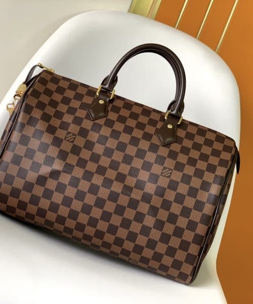 1:1 Replica Louis Vuitton LV Speedy 35 Damier Ebene Canvas Luxury Bag For Women N41363 - 13.8in/35cm