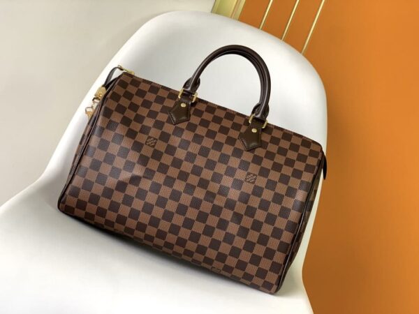 1:1 Replica Louis Vuitton LV Speedy 35 Damier Ebene Canvas Luxury Bag For Women N41363 - 13.8in/35cm