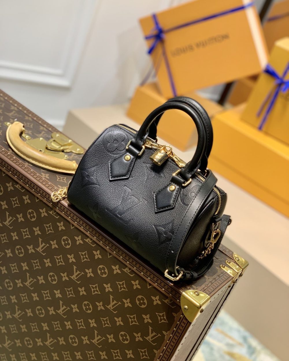 1:1 Replica Louis Vuitton LV Speedy Bandoulière 20 Monogram Empreinte Leather Exclusive Bag For Women M58953 - 7.8in/ 20cm