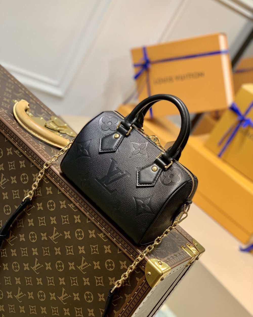 1:1 Replica Louis Vuitton LV Speedy Bandoulière 20 Monogram Empreinte Leather Exclusive Bag For Women M58953 - 7.8in/ 20cm