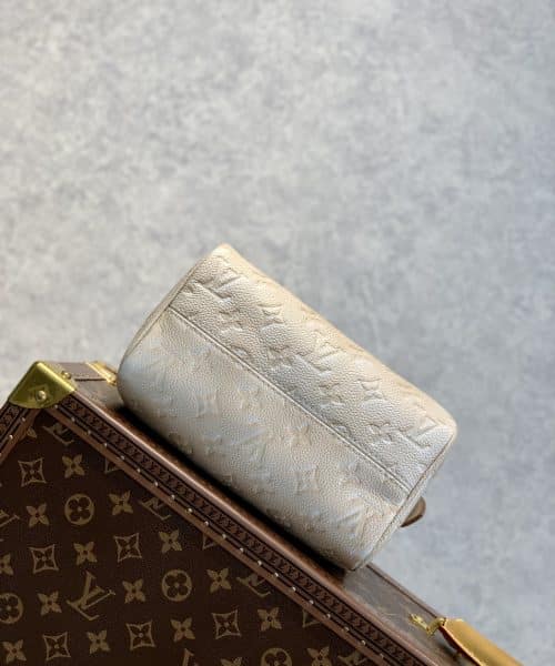 1:1 Replica Louis Vuitton LV Speedy Bandouliere 20 Monogram Empreinte Pale Beige Luxury Bag For Women M46163 - 20.5cm/8.1in