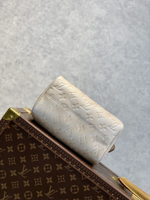 1:1 Replica Louis Vuitton LV Speedy Bandouliere 20 Monogram Empreinte Pale Beige Luxury Bag For Women M46163 - 20.5cm/8.1in