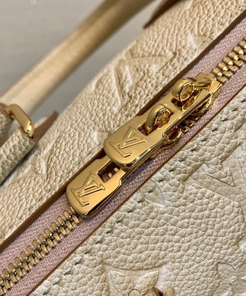 1:1 Replica Louis Vuitton LV Speedy Bandouliere 20 Monogram Empreinte Pale Beige Luxury Bag For Women M46163 - 20.5cm/8.1in
