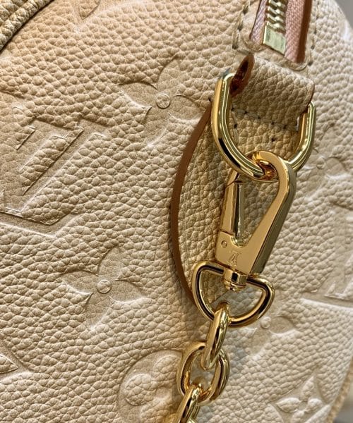 1:1 Replica Louis Vuitton LV Speedy Bandouliere 20 Monogram Empreinte Pale Beige Luxury Bag For Women M46163 - 20.5cm/8.1in