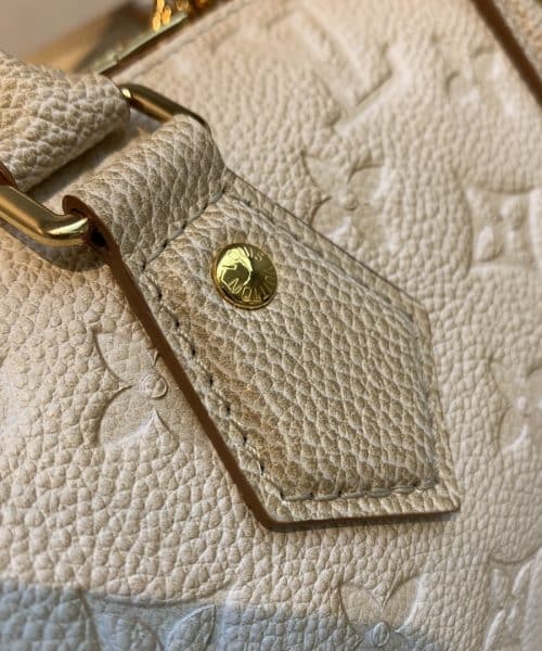 1:1 Replica Louis Vuitton LV Speedy Bandouliere 20 Monogram Empreinte Pale Beige Luxury Bag For Women M46163 - 20.5cm/8.1in