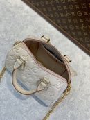 1:1 Replica Louis Vuitton LV Speedy Bandouliere 20 Monogram Empreinte Pale Beige Luxury Bag For Women M46163 - 20.5cm/8.1in
