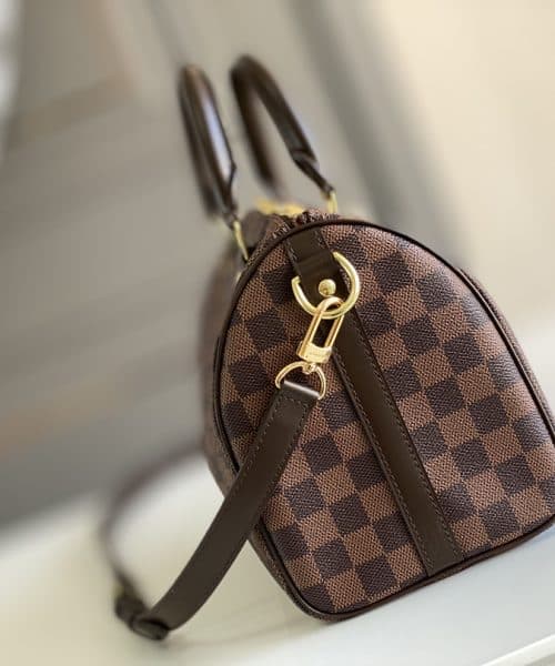1:1 Replica Louis Vuitton LV Speedy Bandoulière 25 Damier Ebene Canvas Luxury Bag For Women N41368 - 9.8in/25cm