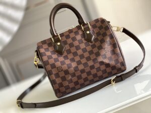 1:1 Replica Louis Vuitton LV Speedy Bandoulière 25 Damier Ebene Canvas Luxury Bag For Women N41368 - 9.8in/25cm