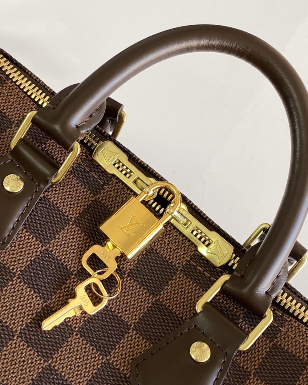 1:1 Replica Louis Vuitton LV Speedy Bandoulière 25 Damier Ebene Canvas Luxury Bag For Women N41368 - 9.8in/25cm