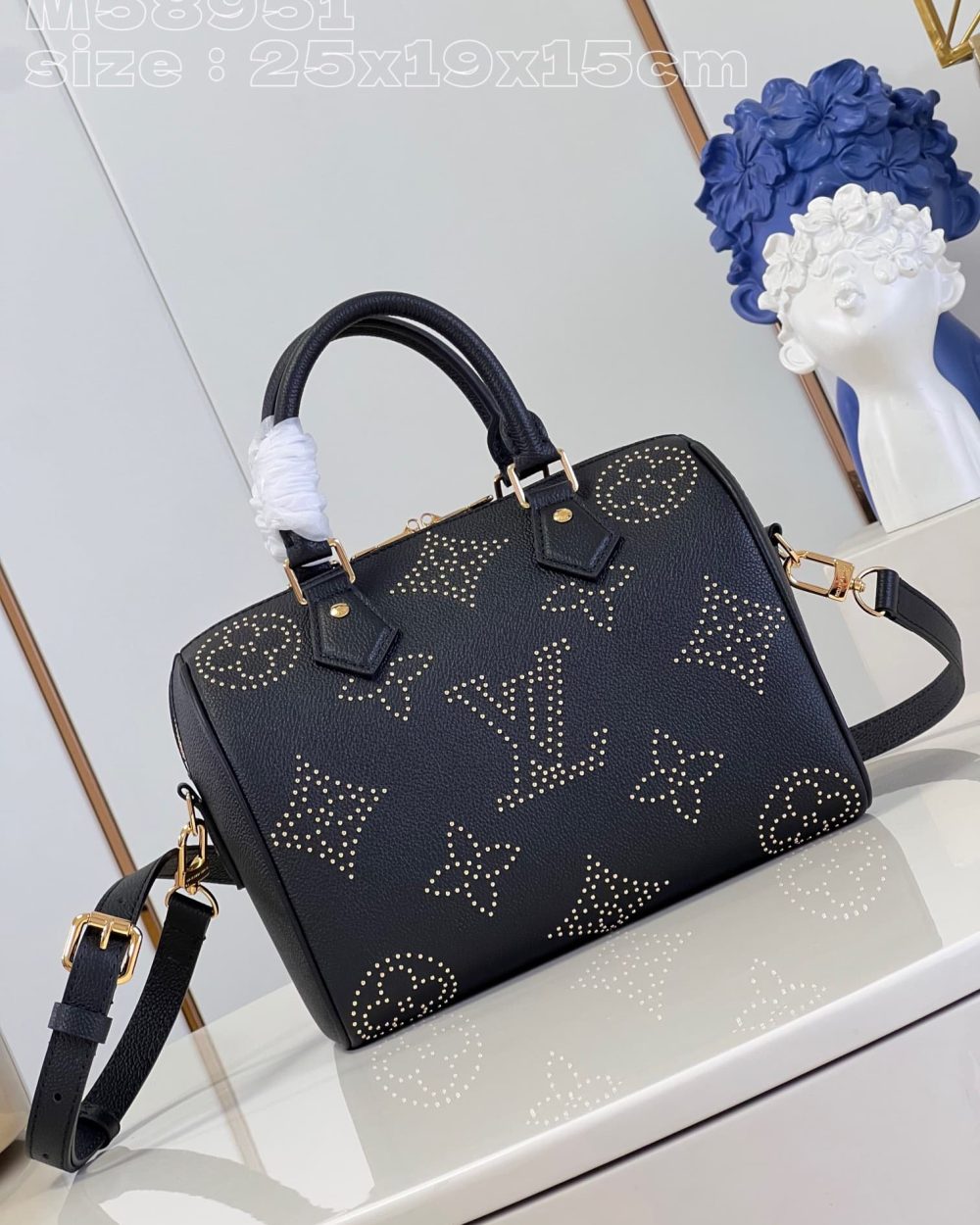 1:1 Replica Louis Vuitton LV Speedy Bandoulière 25 Monogram Empreinte Leather Luxury Bag For Women M46736- 9.8 Inches/ 24.8 Cm