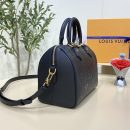 1:1 Replica Louis Vuitton LV Speedy Bandoulière 25 Monogram Empreinte Leather Black Luxury Bag For Women‎ M58951 - 9.8in/ 25cm