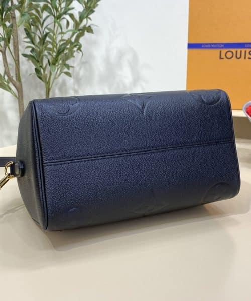 1:1 Replica Louis Vuitton LV Speedy Bandoulière 25 Monogram Empreinte Leather Black Luxury Bag For Women‎ M58951 - 9.8in/ 25cm