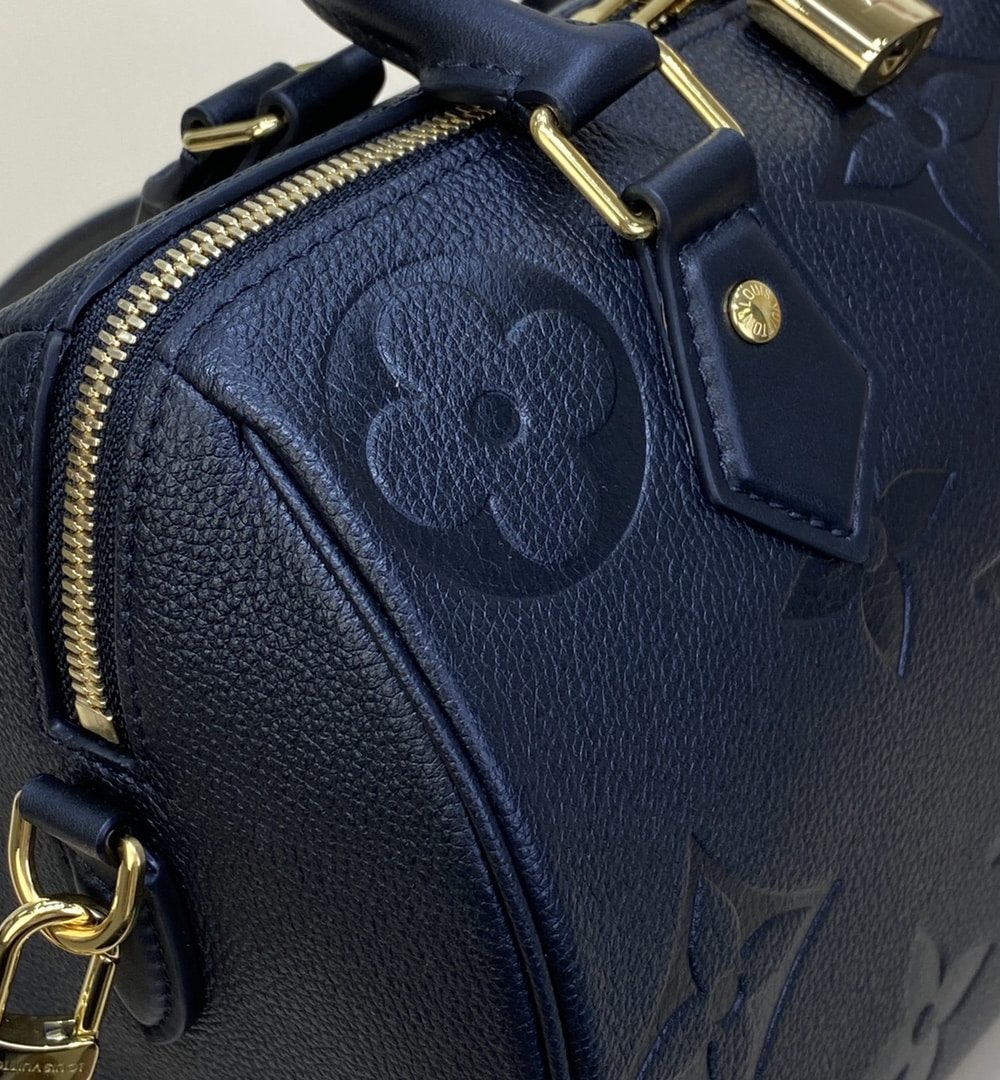 1:1 Replica Louis Vuitton LV Speedy Bandoulière 25 Monogram Empreinte Leather Black Luxury Bag For Women‎ M58951 - 9.8in/ 25cm