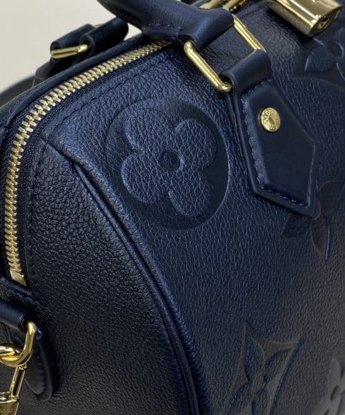 1:1 Replica Louis Vuitton LV Speedy Bandoulière 25 Monogram Empreinte Leather Black Luxury Bag For Women‎ M58951 - 9.8in/ 25cm