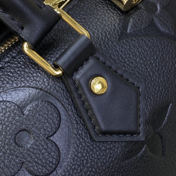 1:1 Replica Louis Vuitton LV Speedy Bandoulière 25 Monogram Empreinte Leather Black Luxury Bag For Women‎ M58951 - 9.8in/ 25cm