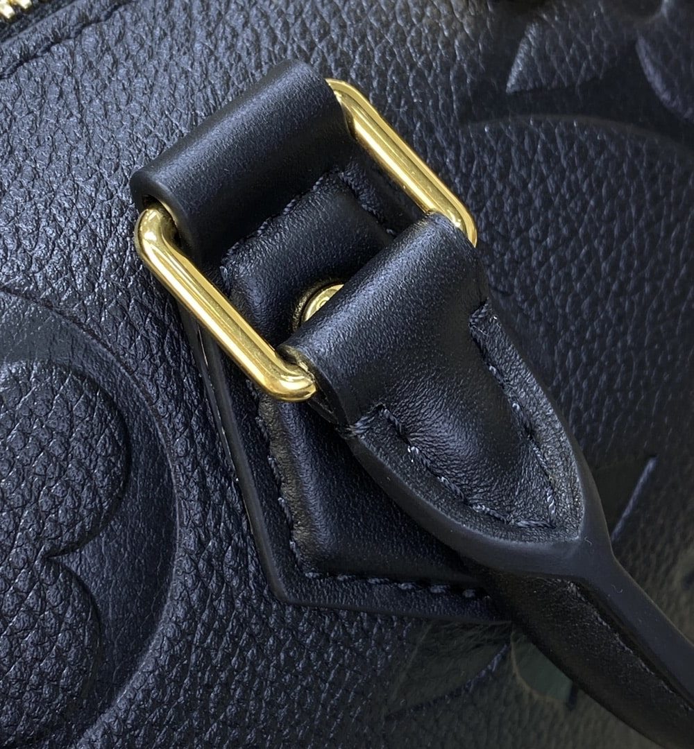 1:1 Replica Louis Vuitton LV Speedy Bandoulière 25 Monogram Empreinte Leather Black Luxury Bag For Women‎ M58951 - 9.8in/ 25cm