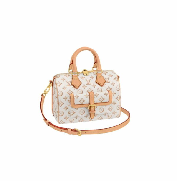 1:1 Replica Louis Vuitton LV Speedy Bandouliere 25 Monogram Pattern White Luxury Bag For Women 9.8in/25cm