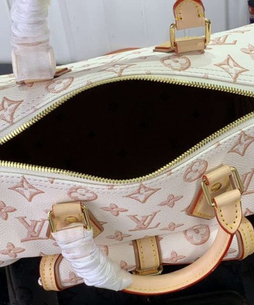1:1 Replica Louis Vuitton LV Speedy Bandouliere 25 Monogram Pattern White Luxury Bag For Women 9.8in/25cm