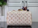 1:1 Replica Louis Vuitton LV Speedy Bandouliere 25 Monogram Pattern White Luxury Bag For Women 9.8in/25cm