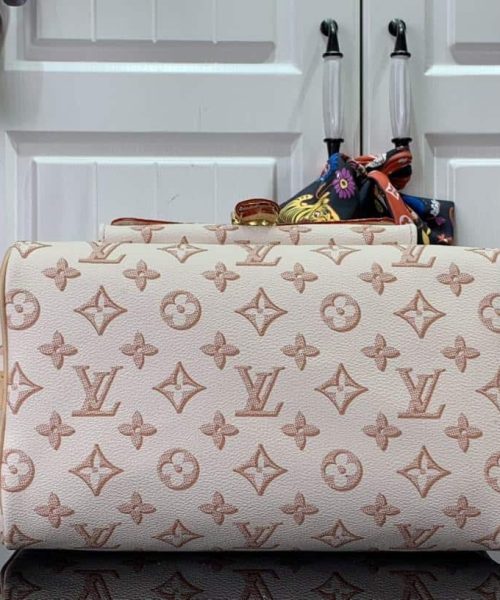 1:1 Replica Louis Vuitton LV Speedy Bandouliere 25 Monogram Pattern White Luxury Bag For Women 9.8in/25cm