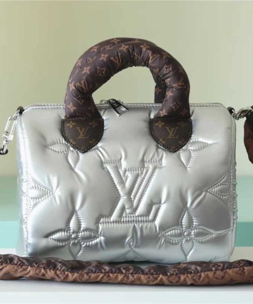 1:1 Replica Louis Vuitton LV Speedy Bandoulière 25 Sliver Tone/Blue Luxury Bag For Women‎ M20973 - 9.8in/25cm
