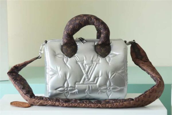 1:1 Replica Louis Vuitton LV Speedy Bandoulière 25 Sliver Tone/Blue Luxury Bag For Women‎ M20973 - 9.8in/25cm