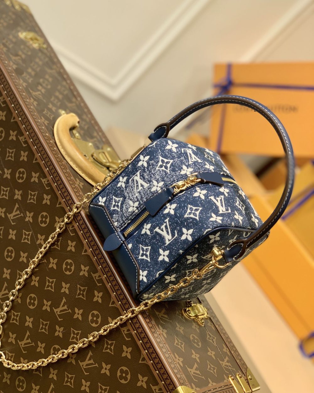 1:1 Replica Louis Vuitton LV LV Square Denim Monogram Canvas Luxury Bag For Women M59611 - 6.3in/16cm