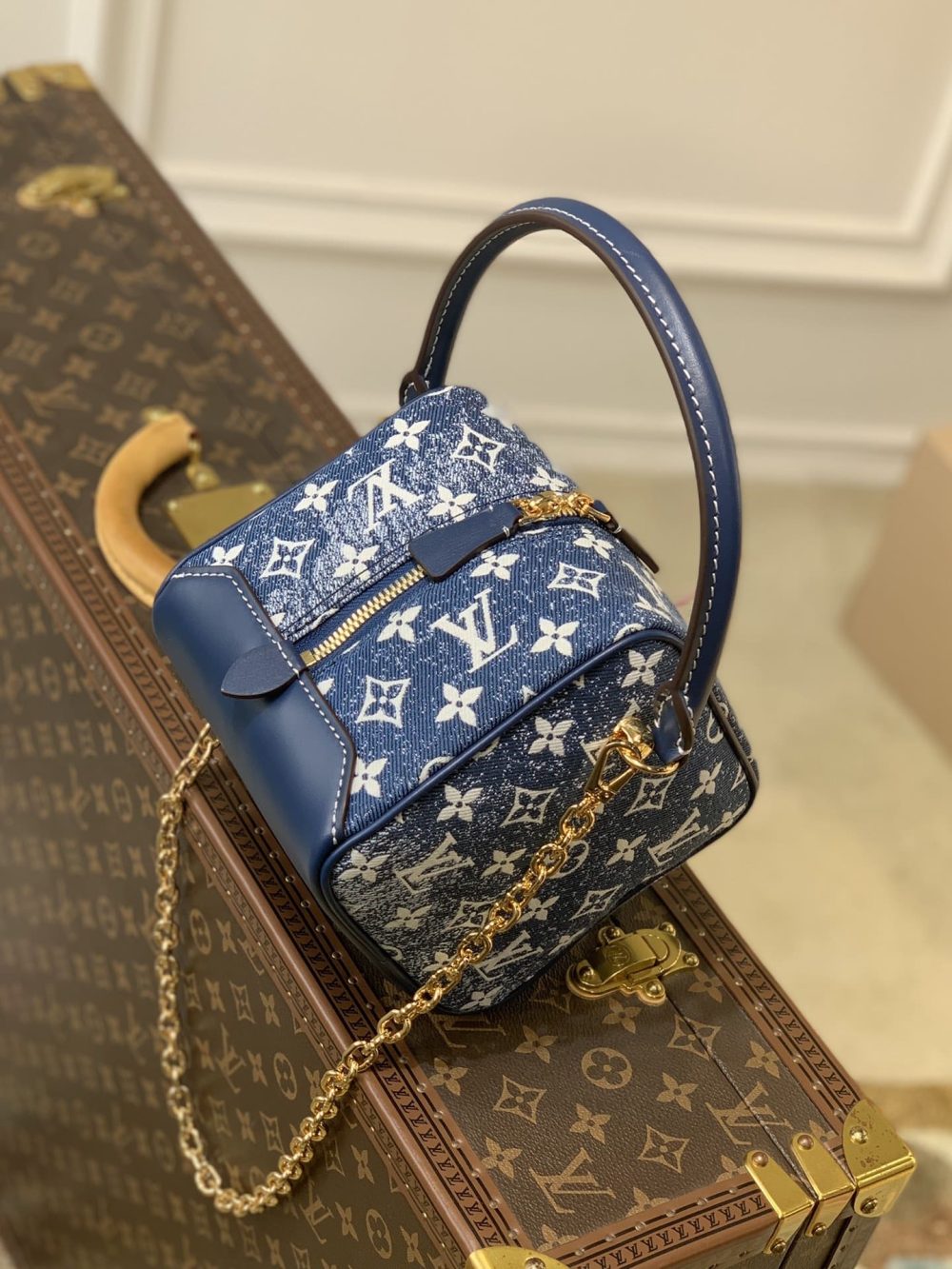 1:1 Replica Louis Vuitton LV LV Square Denim Monogram Canvas Luxury Bag For Women M59611 - 6.3in/16cm - Image 4