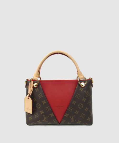1:1 Replica Louis Vuitton LV V Tote BB Monogram Canvas Cerise Red Luxury Bag For Women M43966 - 10.6in/27cm
