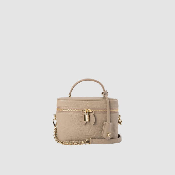 1:1 Replica Louis Vuitton LV Vanity PM Handbag Monogram Empreinte Tourterelle Beige Luxury Bag For Women M45608 -  7.5in/19cm