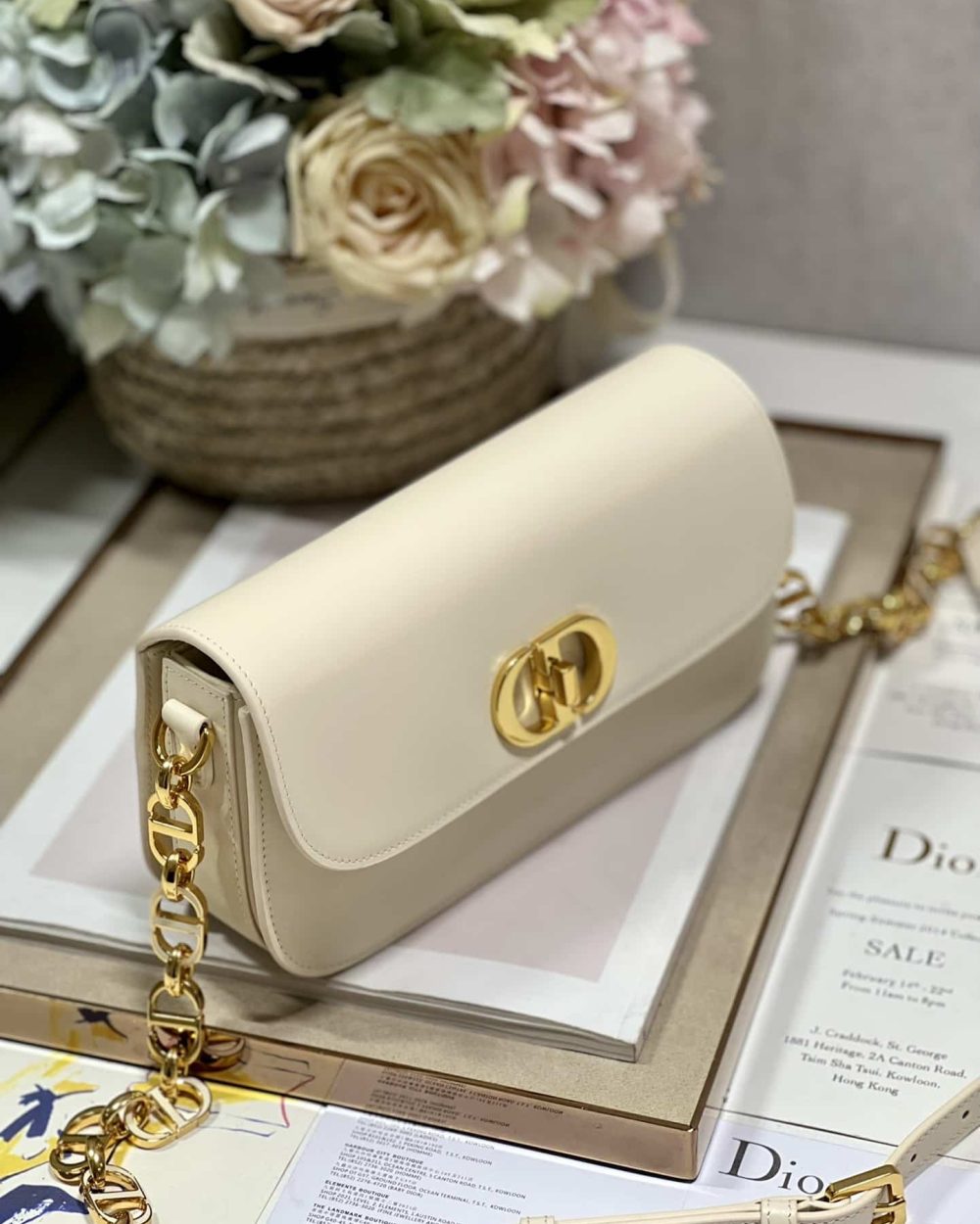 1:1 Replica 30 Montaigne Avenue Bag Black/White/Blue/Beige/Light Pink For Women 9 in/ 22.5cm M9260UMOA_M900