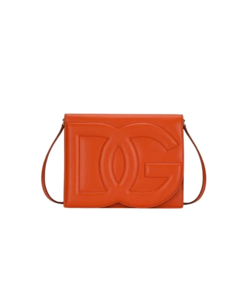 Calfskin DG Logo Bag Orange For Women BB7287AW57680244 - 20 Cm/ 7.8 Inches