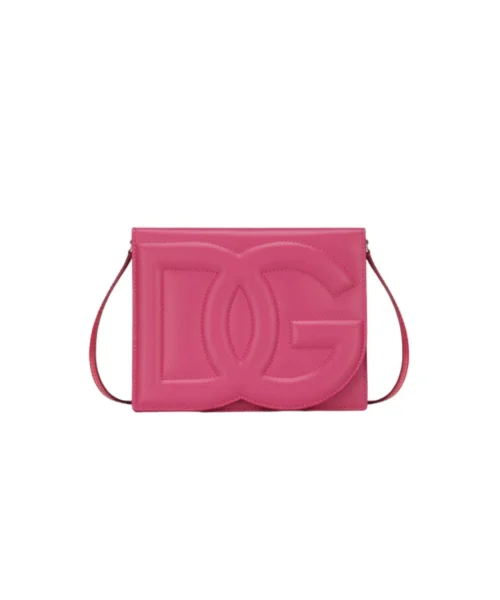Calfskin DG Logo Bag Pink For Women BB7287AW57680441 - 20 Cm/ 7.8 Inches