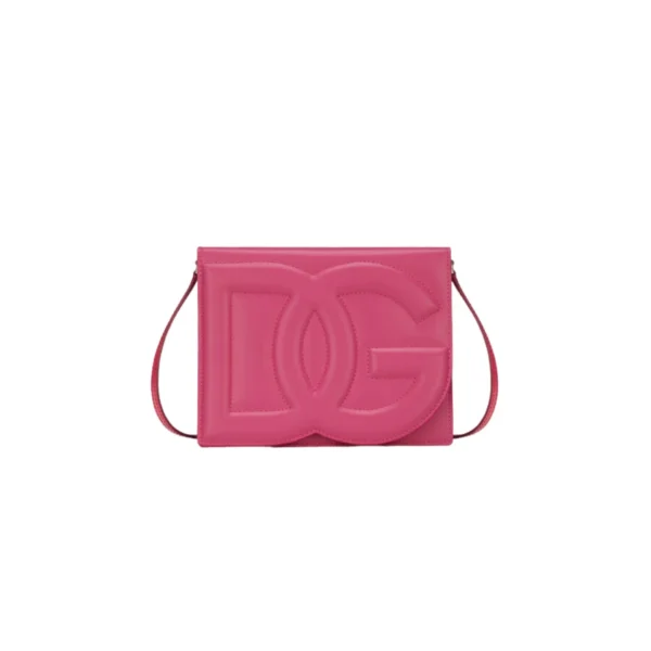 Calfskin DG Logo Bag Pink For Women BB7287AW57680441 - 20 Cm/ 7.8 Inches
